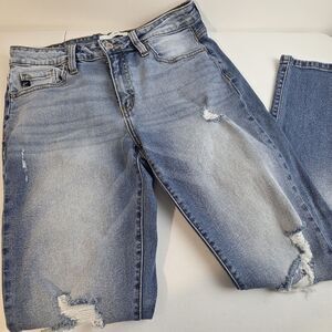 KanCan Estilo KC8364M Women’s Size 7/27 Distressed Ankle Jeans Medium Wash EUC